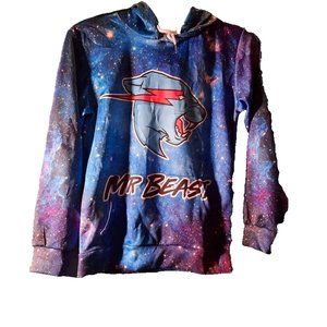 NEW ! MR BEAST Galactic Stars Pull Over Hoodie Size M